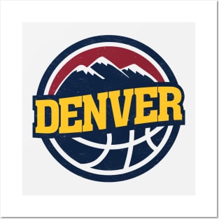 Retro-Inspired Denver Basketball Logo Posters and Art